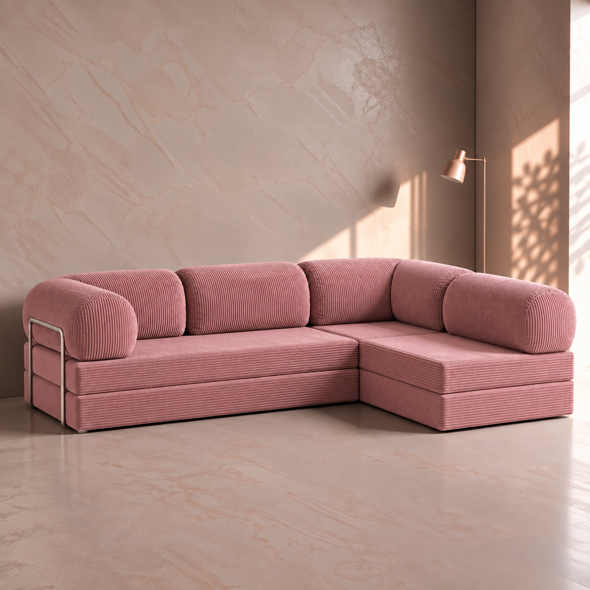 Nivo Open Hoekbank - Blush Pink