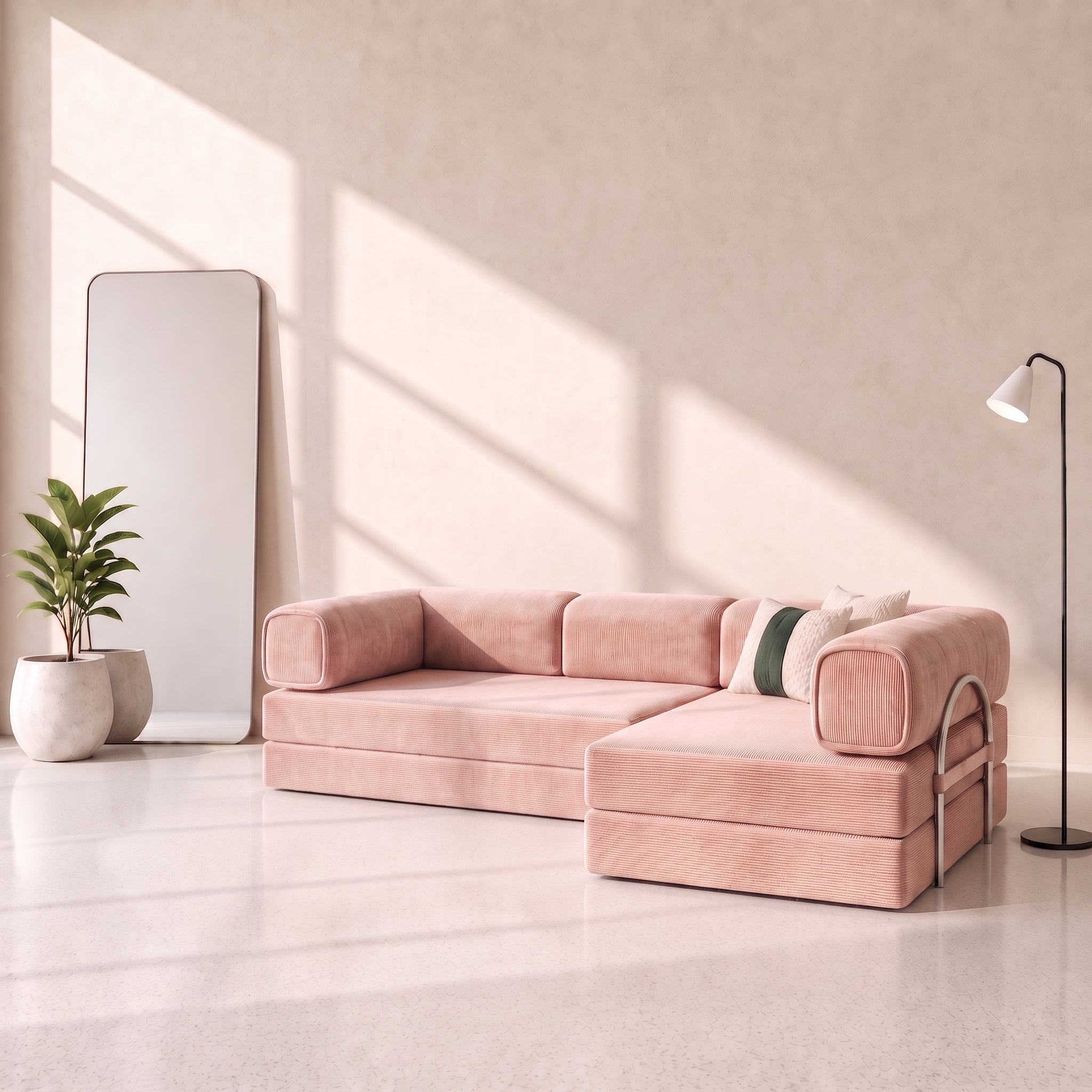 Nivo Open Hoekbank - Blush Pink