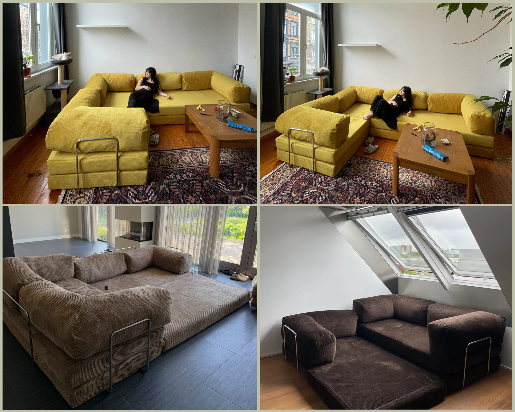 Lego Bank Hoek - Melkbruine Kleur