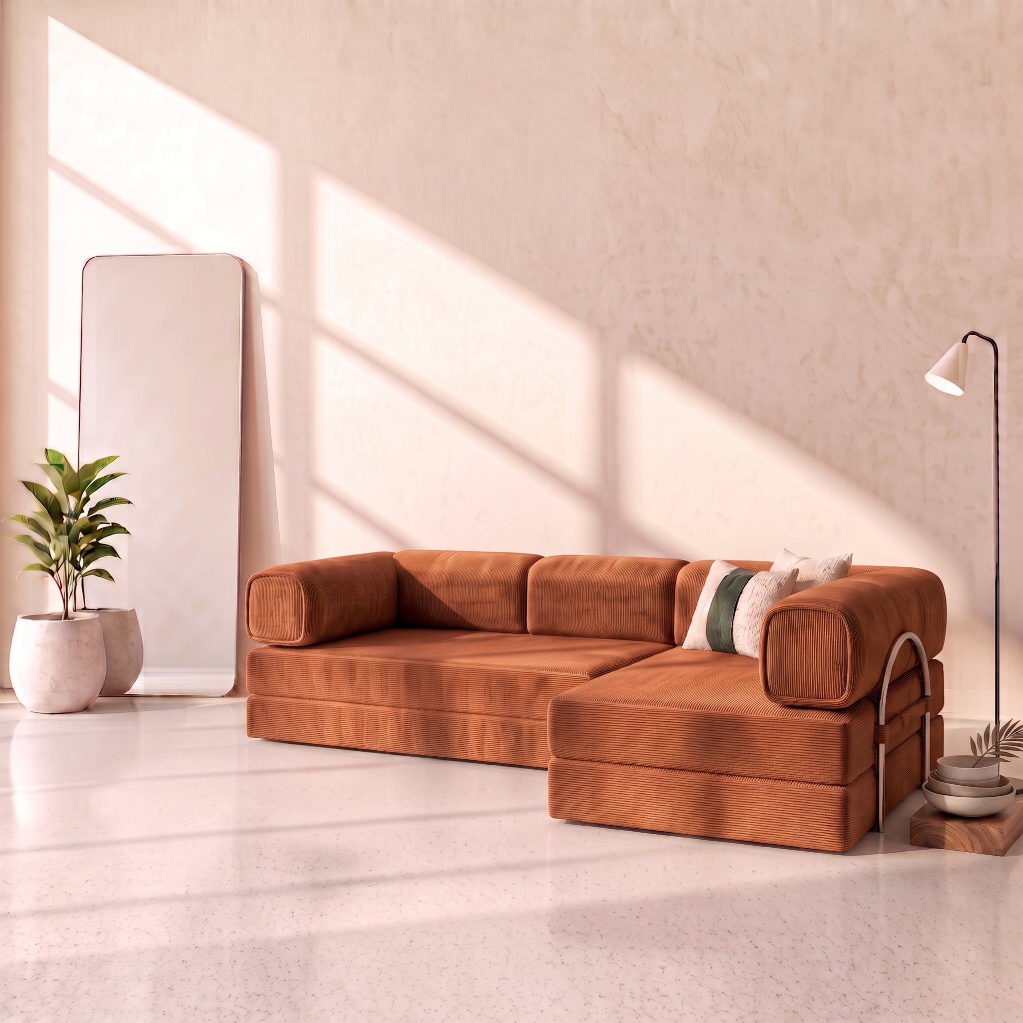 Nivo Open Hoekbank - Terracotta