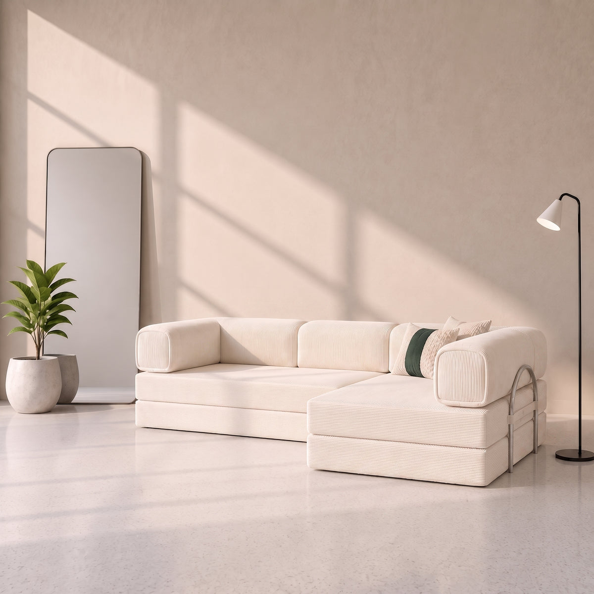 Nivo Open Hoekbank - Creme Wit
